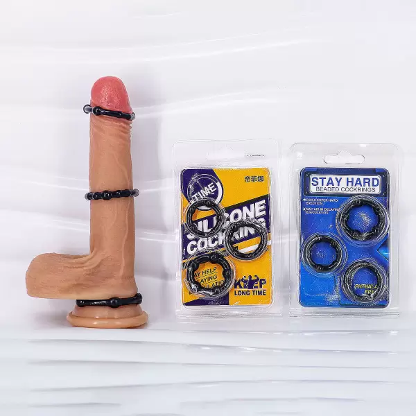 Bộ 3 vòng đeo Stay Hard – silicon đen giữ cương lâu