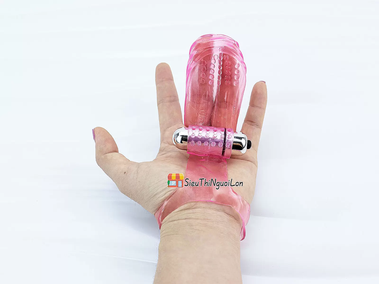 Bao silicone có rung đeo ngón tay kích thích vùng kín