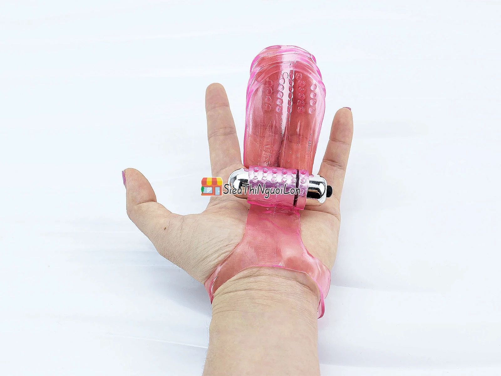 Bao silicone có rung đeo ngón tay kích thích vùng kín