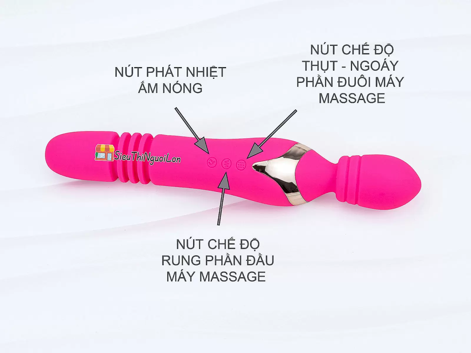 Máy mát xa điểm G phát nhiệt 2 đầu thụt, ngoáy pin sạc