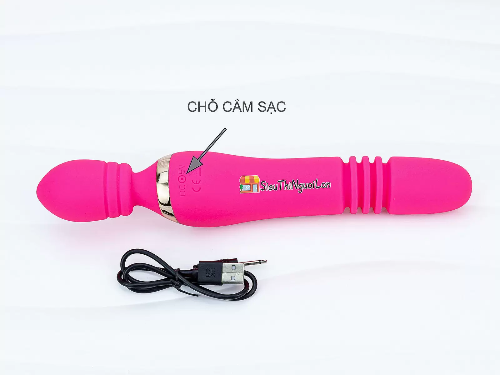 Máy mát xa điểm G phát nhiệt 2 đầu thụt, ngoáy pin sạc