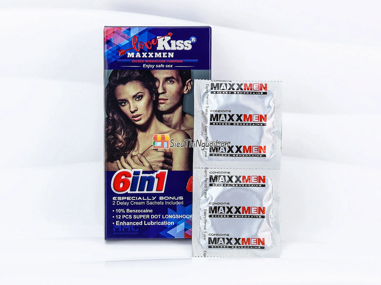 Bao cao su Love Kiss MaxxMen 6in1 – gân gai, kéo dài lâu