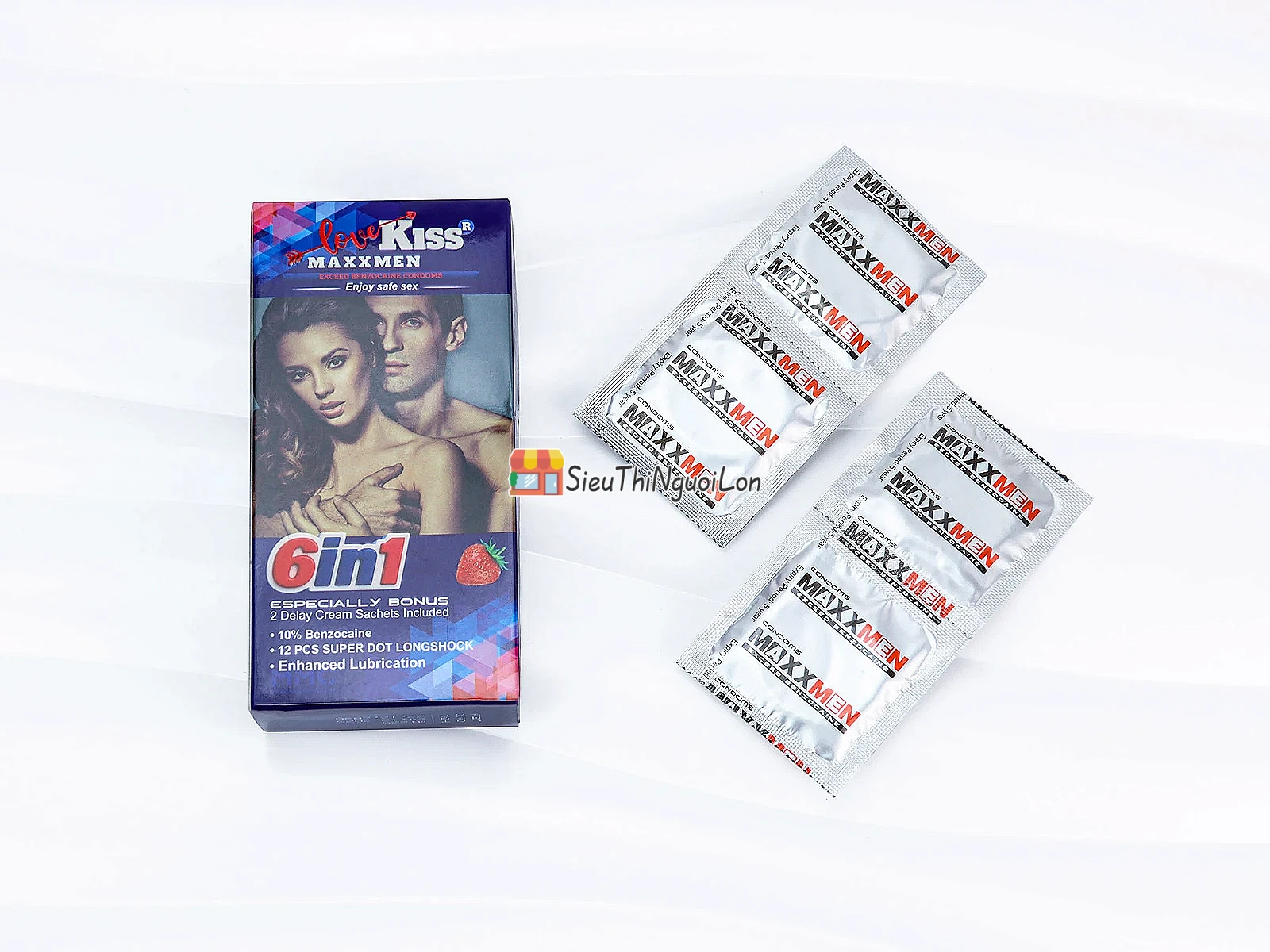 Bao cao su Love Kiss MaxxMen 6in1 – gân gai, kéo dài lâu
