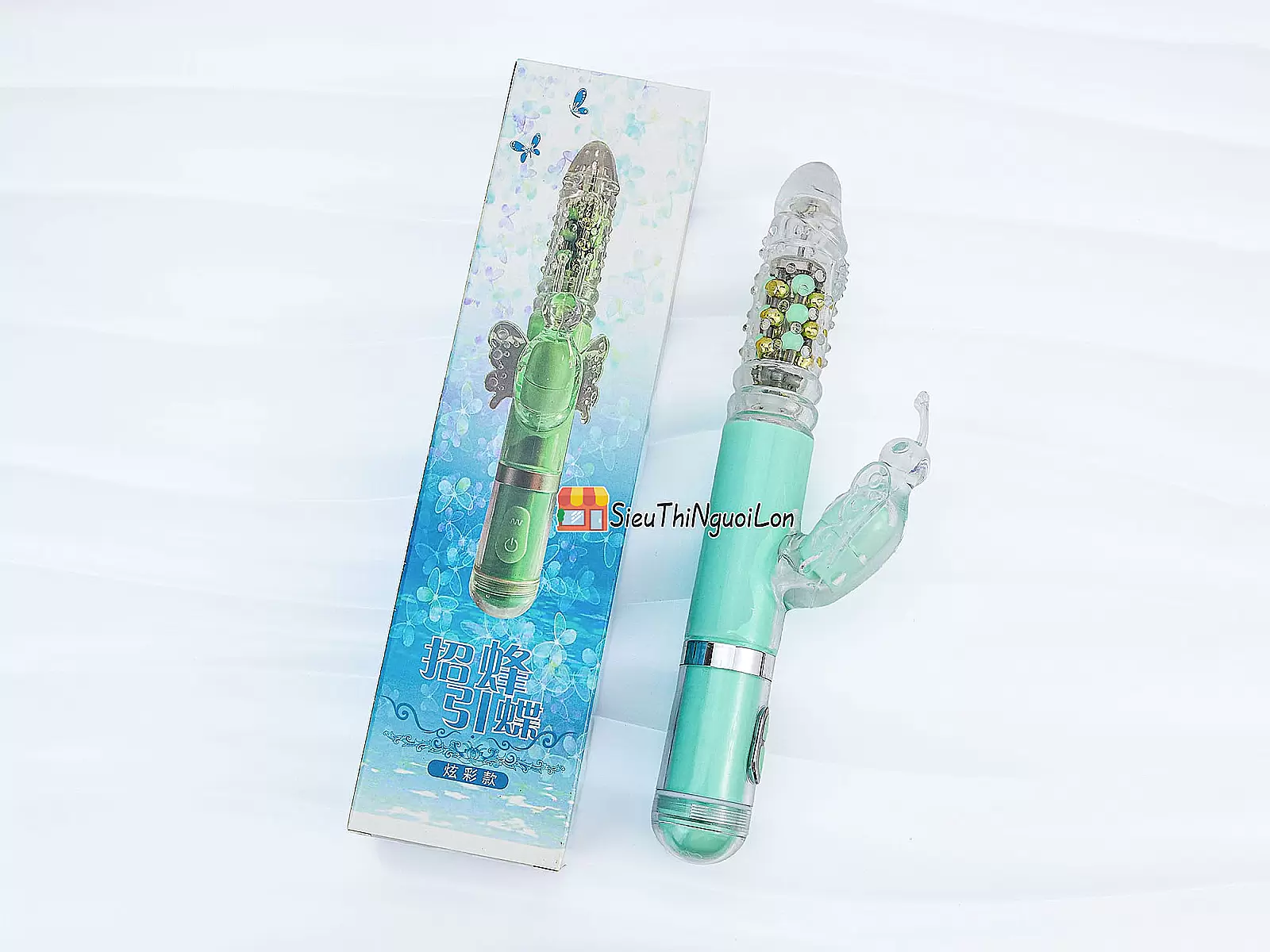 Dương vật giả đa năng rung thụt xoay bi có nhánh Mazarine