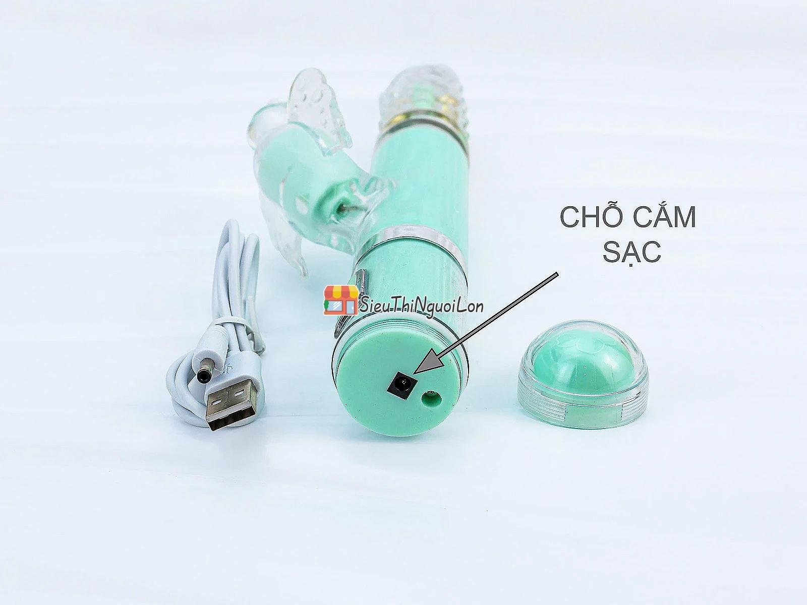 Cu giả đa năng rung thụt xoay bi có nhánh Mazarine