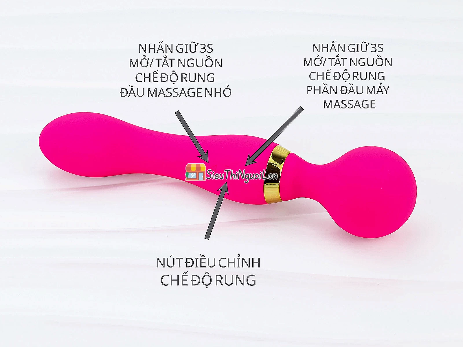 Máy massage hai đầu rung kích thích điểm G mạnh mẽ đa năng