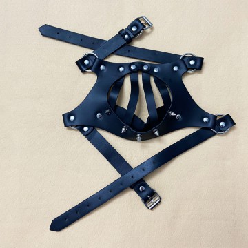 Đồ chơi tình yêu mặt nạ khóa miệng da