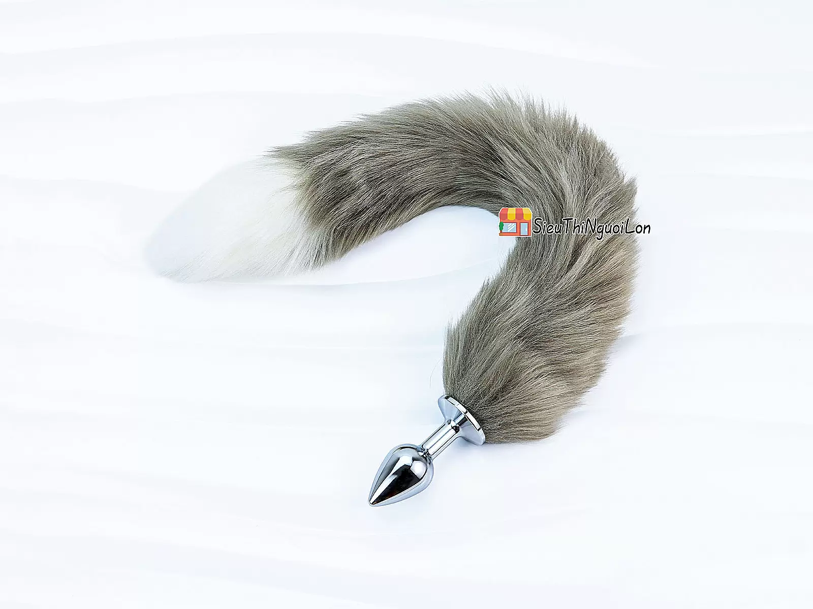 Đồ chơi kích hậu inox đuôi sói xám rêu loại đẹp