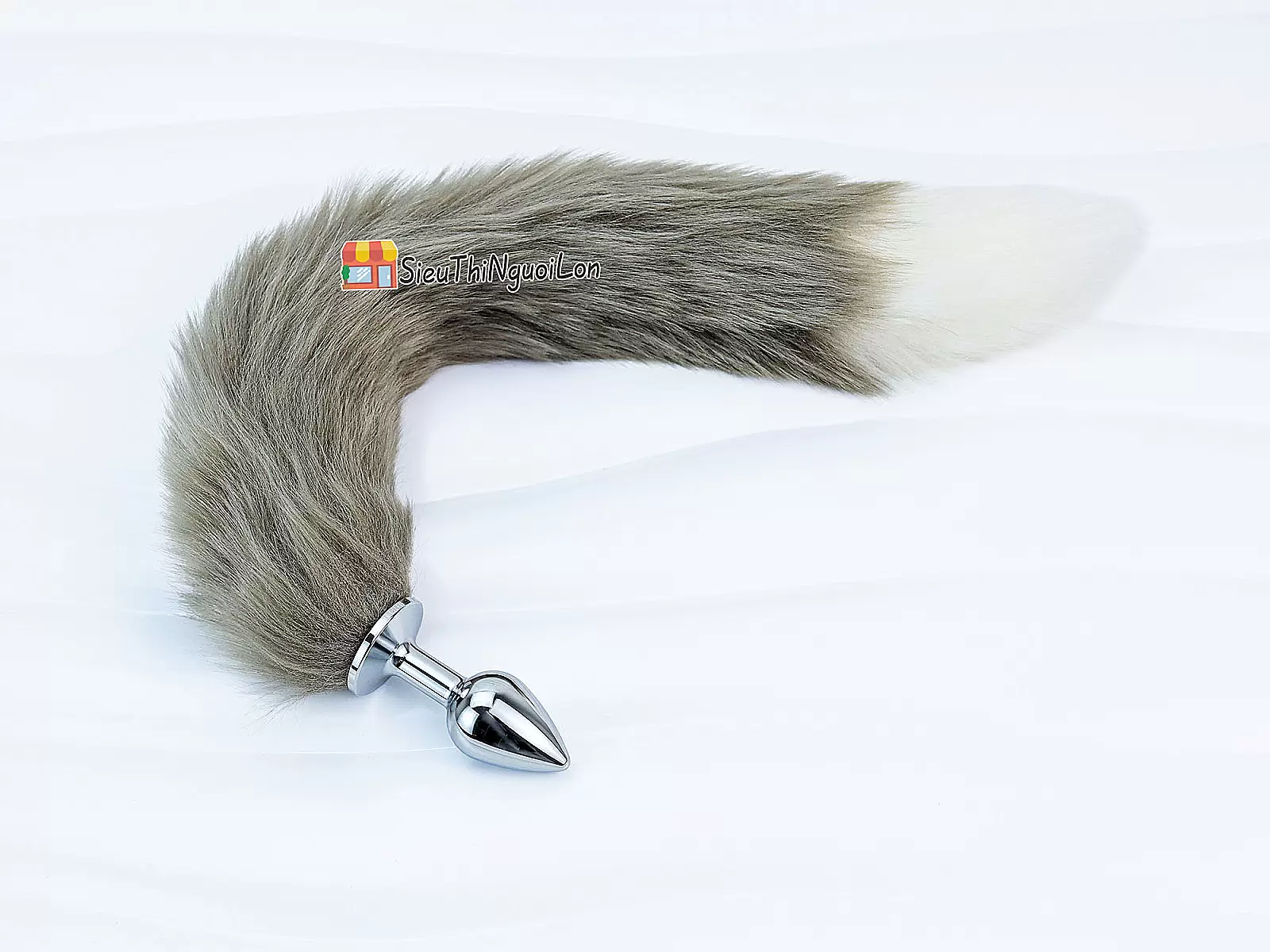 Đồ chơi kích hậu inox đuôi sói xám rêu loại đẹp