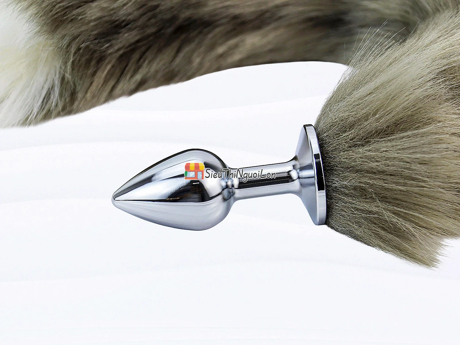 Đồ chơi kích hậu inox đuôi sói xám rêu loại đẹp