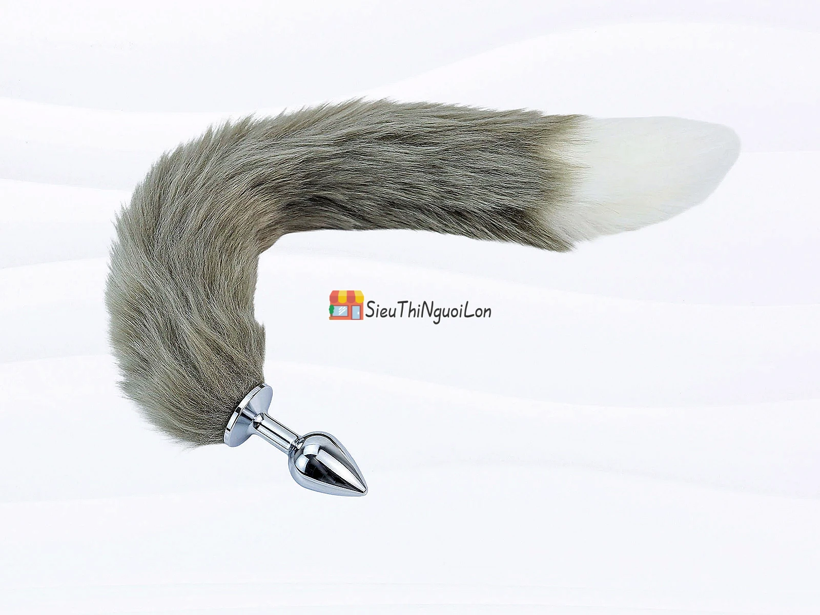 Đồ chơi kích hậu inox đuôi sói xám rêu loại đẹp