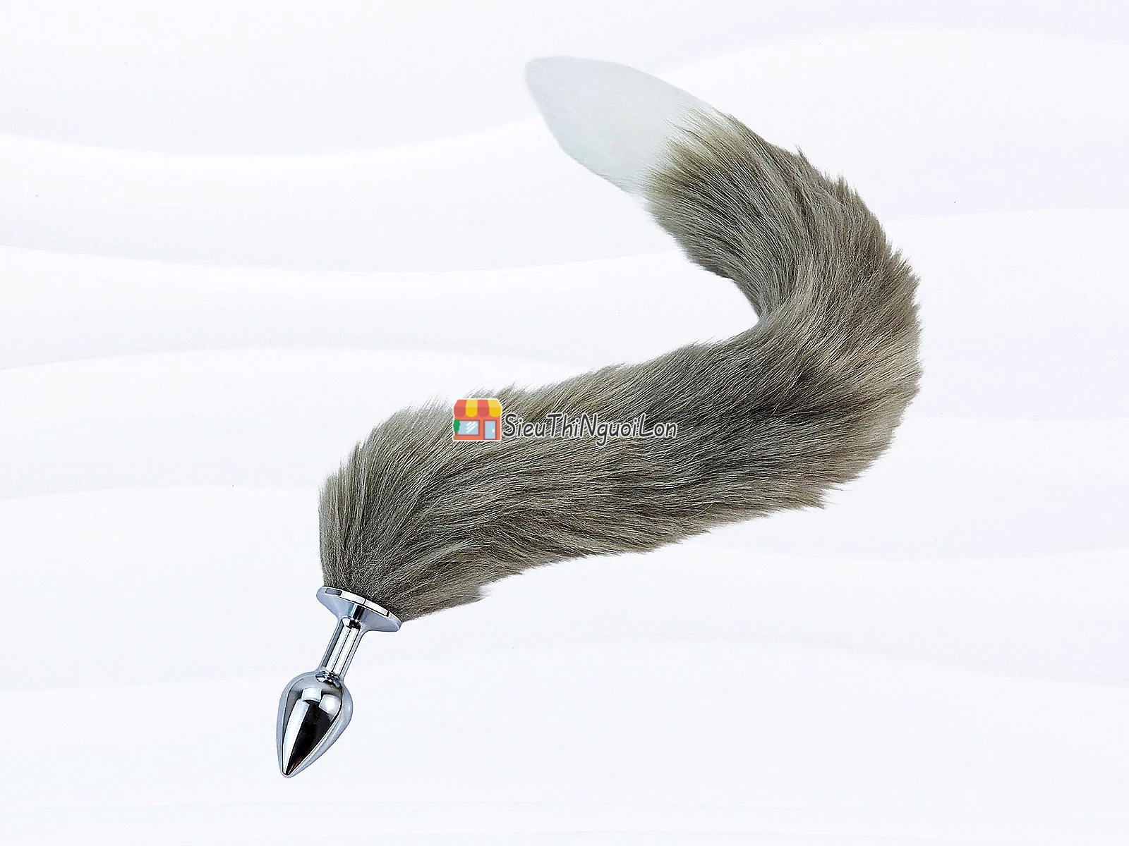 Đồ chơi kích hậu inox đuôi sói xám rêu loại đẹp