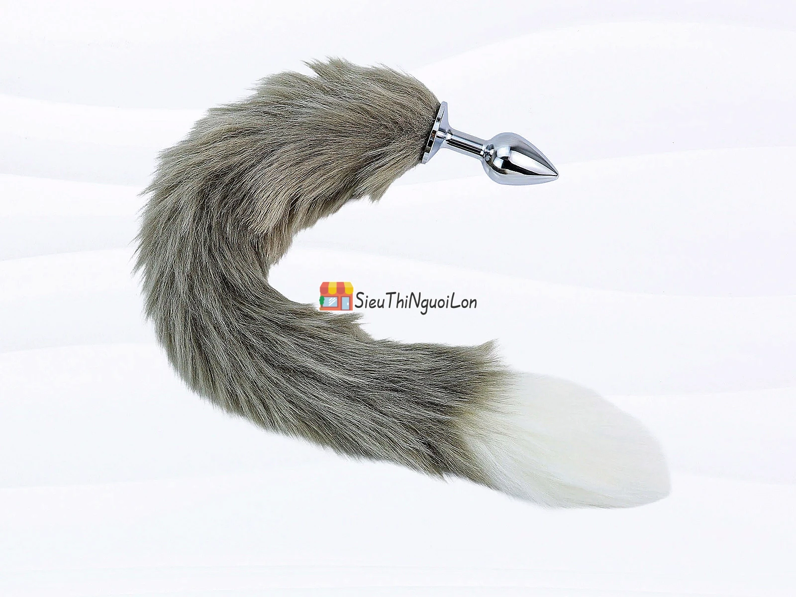 Đồ chơi kích hậu inox đuôi sói xám rêu loại đẹp