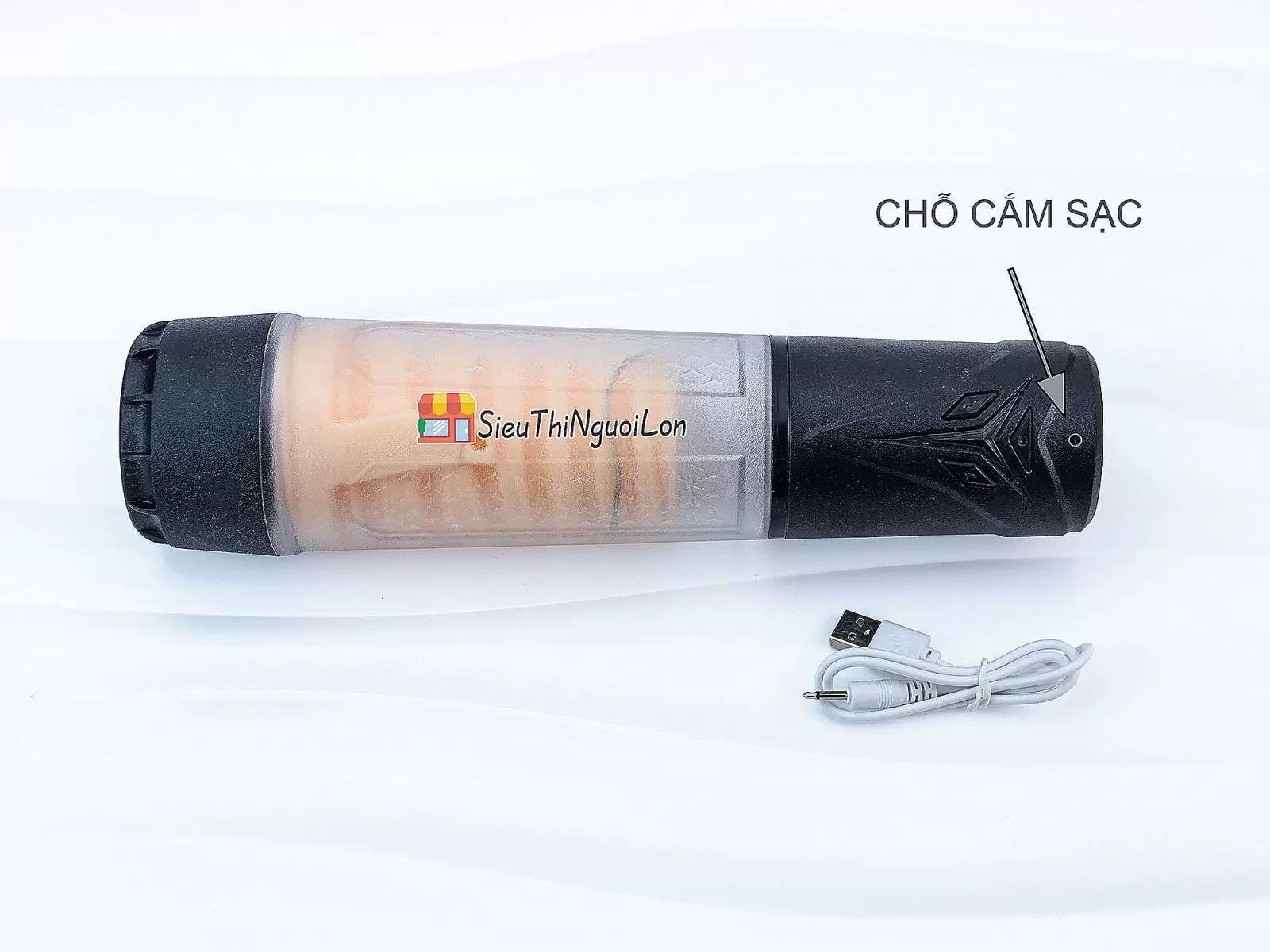 Máy tập to dương vật pin sạc có miệng silicon bú mút