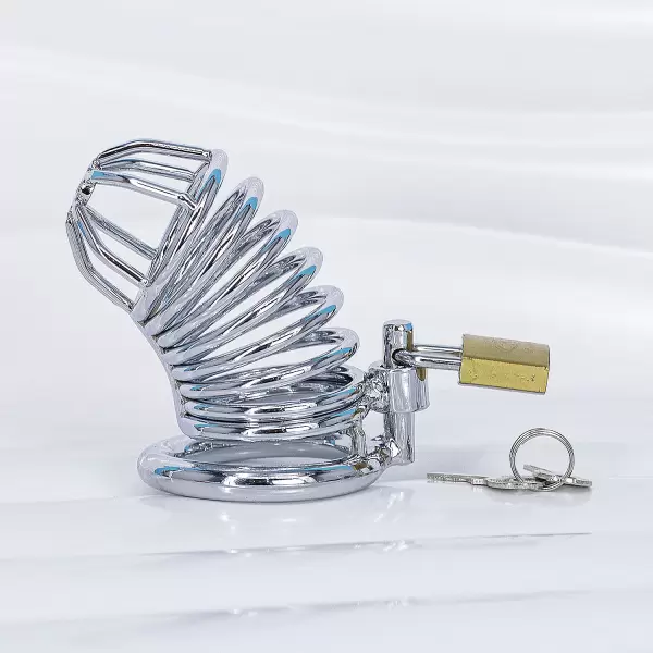 Khóa dương vật inox BDSM – chastity cage kim loại