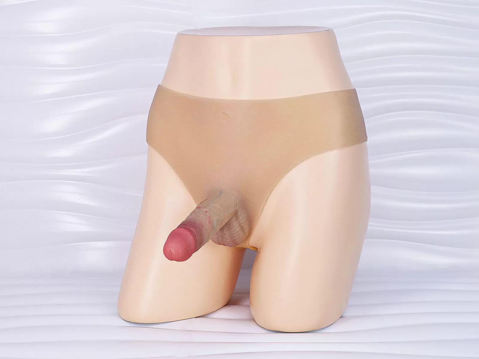 Quần tam giác silicon cu giả đặc ruột – strap-on gọn