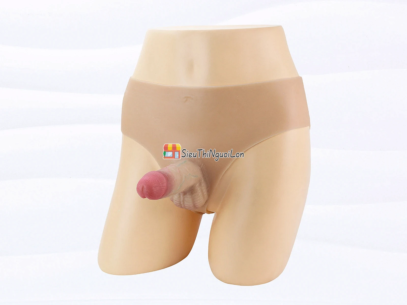 Quần tam giác silicon cu giả đặc ruột – strap-on gọn