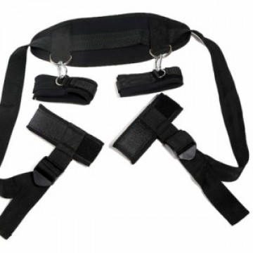 Đai đeo bondage BDSM đen – cố định tay chân