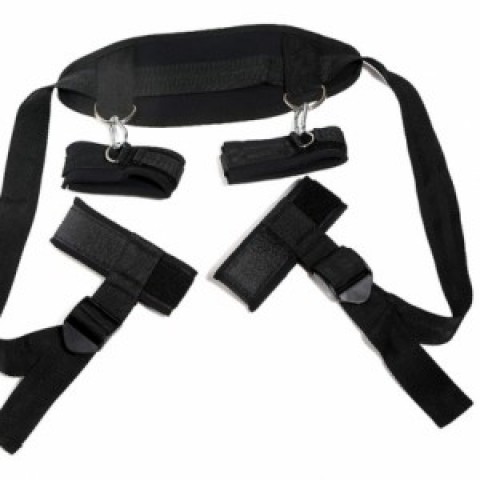 Đai đeo bondage BDSM đen – cố định tay chân