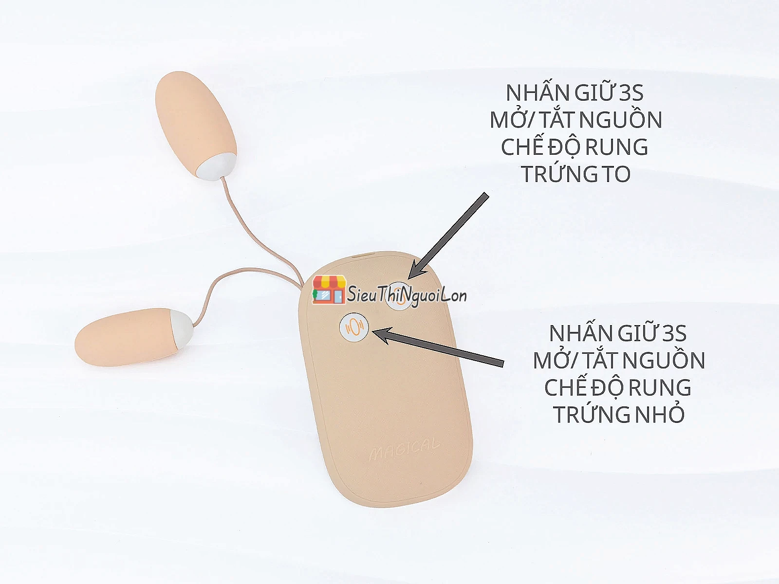 Trứng rung Vibrator Magic Box 2 đầu – silicone, pin sạc