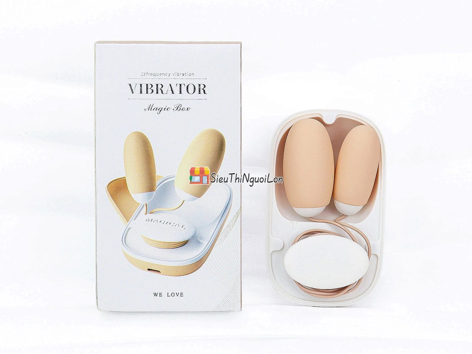 Trứng rung Vibrator Magic Box 2 đầu – silicone, pin sạc