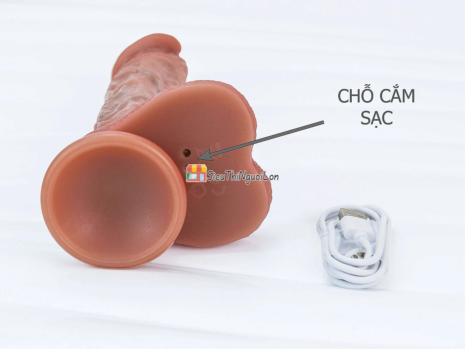 Cu giả có đế rung thụt cực mạnh – phát nhiệt, kèm remote
