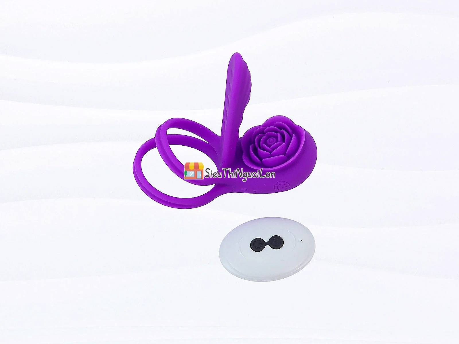 Vòng đeo dương vật Love hoa hồng có điều khiển