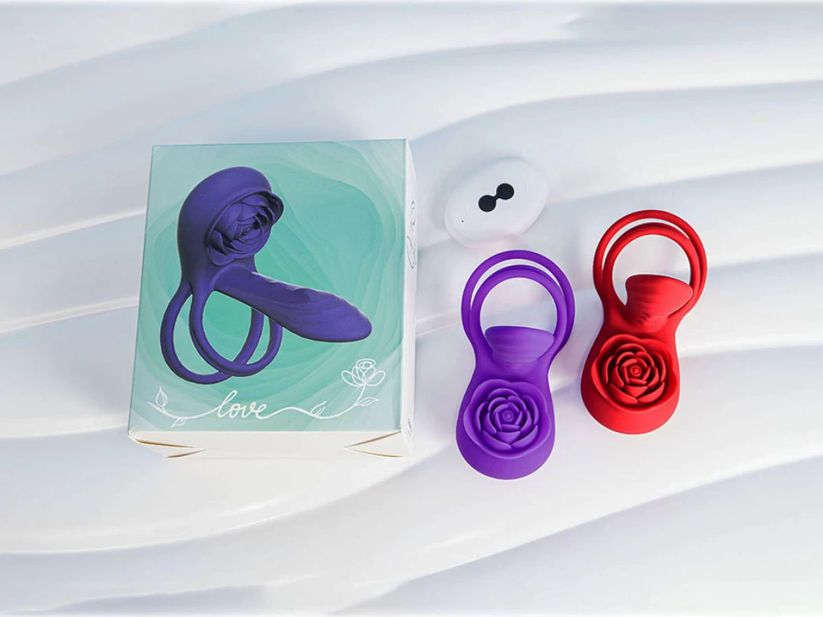 Nhẫn rung Love hoa hồng – remote đeo dương vật
