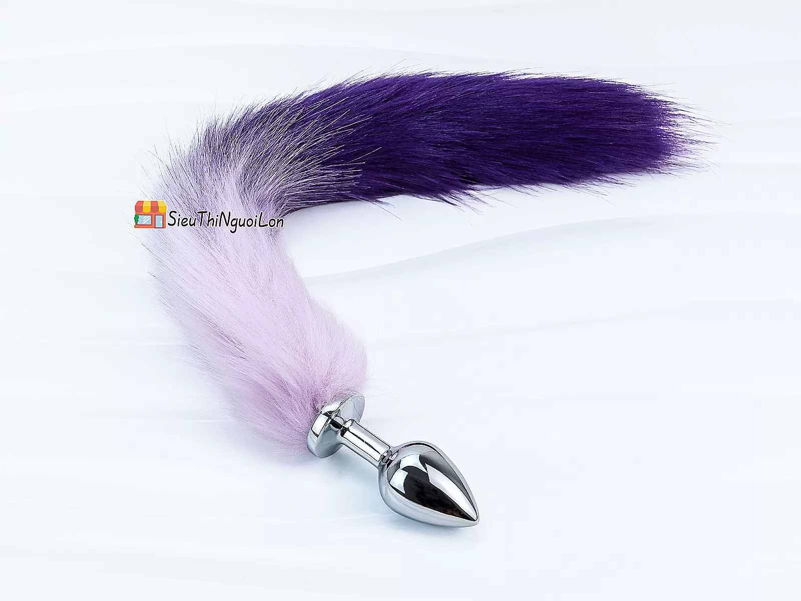 Đồ chơi kích hậu đuôi chồn tím inox loại tốt