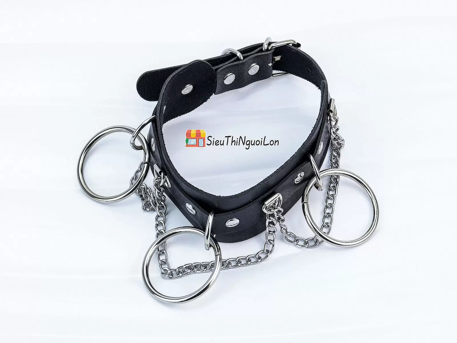 Vòng cổ da inox bạo dâm
