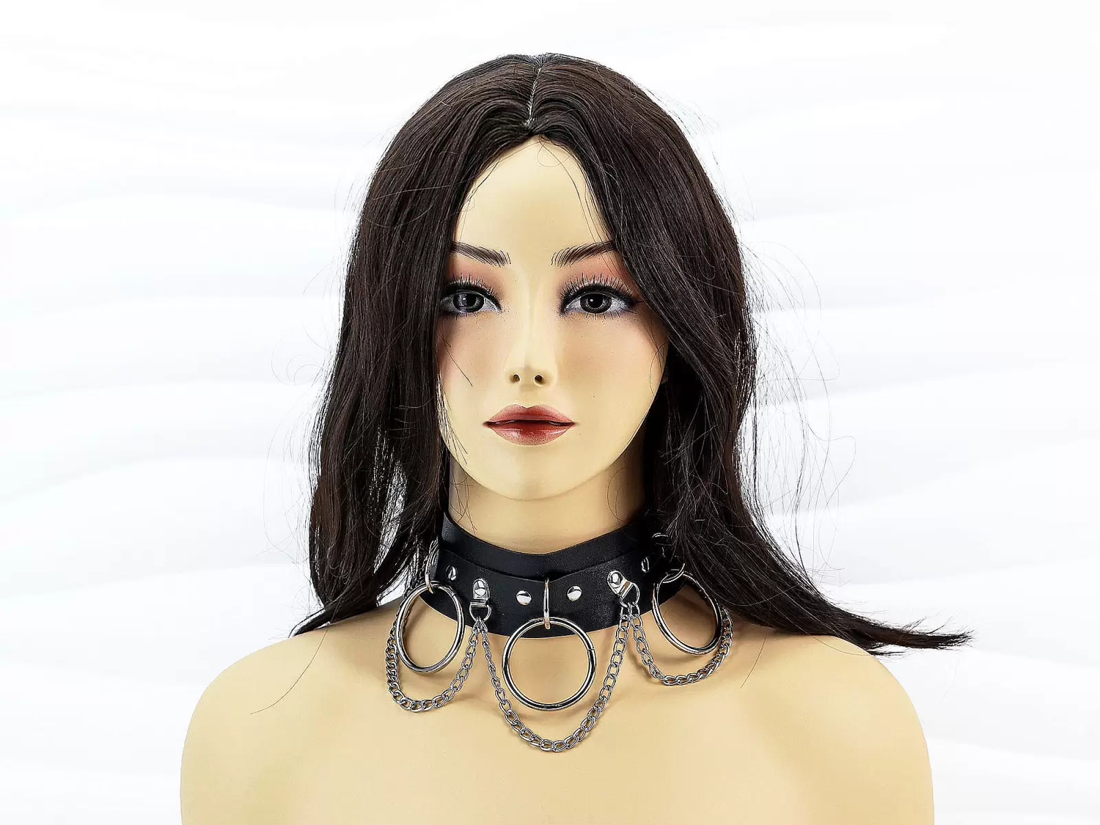 Vòng cổ da inox bạo dâm phong cách BDSM quyến rũ