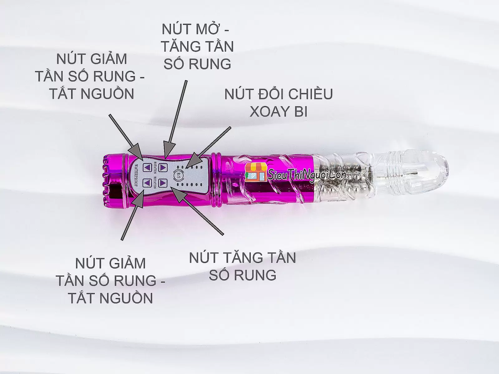 Dương vật giả đa năng silicon rung xoay ngoáy