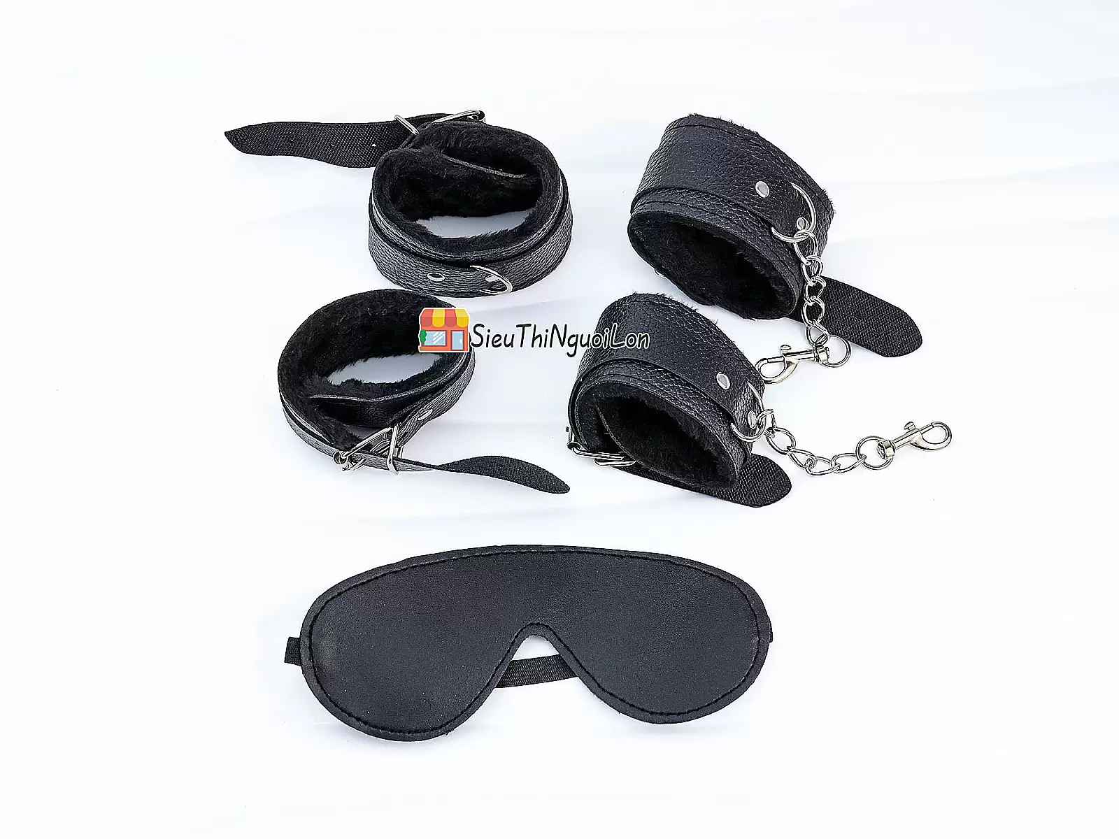 Đồ chơi bạo dâm da đen 7 món bộ phụ kiện quyến rũ cho cặp đôi thích cảm giác mạnh