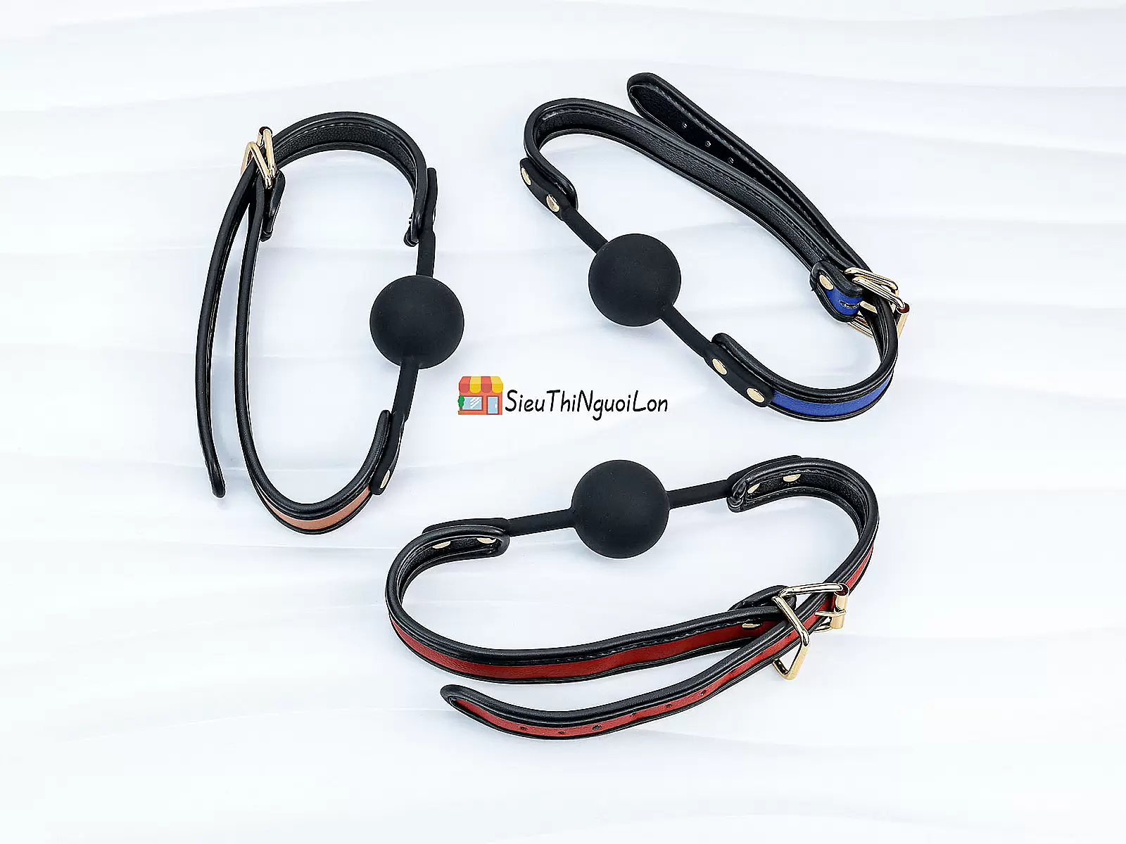 Đồ chơi bạo dâm khoá miệng silicon da 3 màu Luxury Fetish