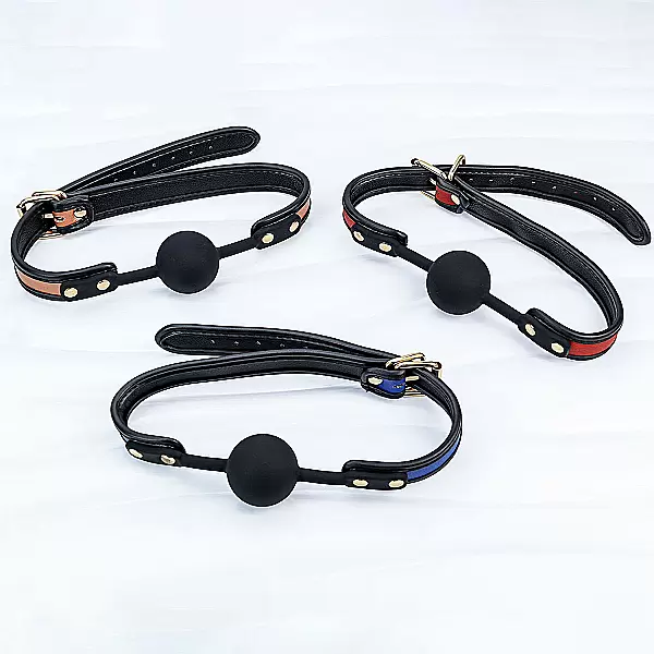 Khóa miệng BDSM Luxury Fetish 3 màu – silicon da cao cấp