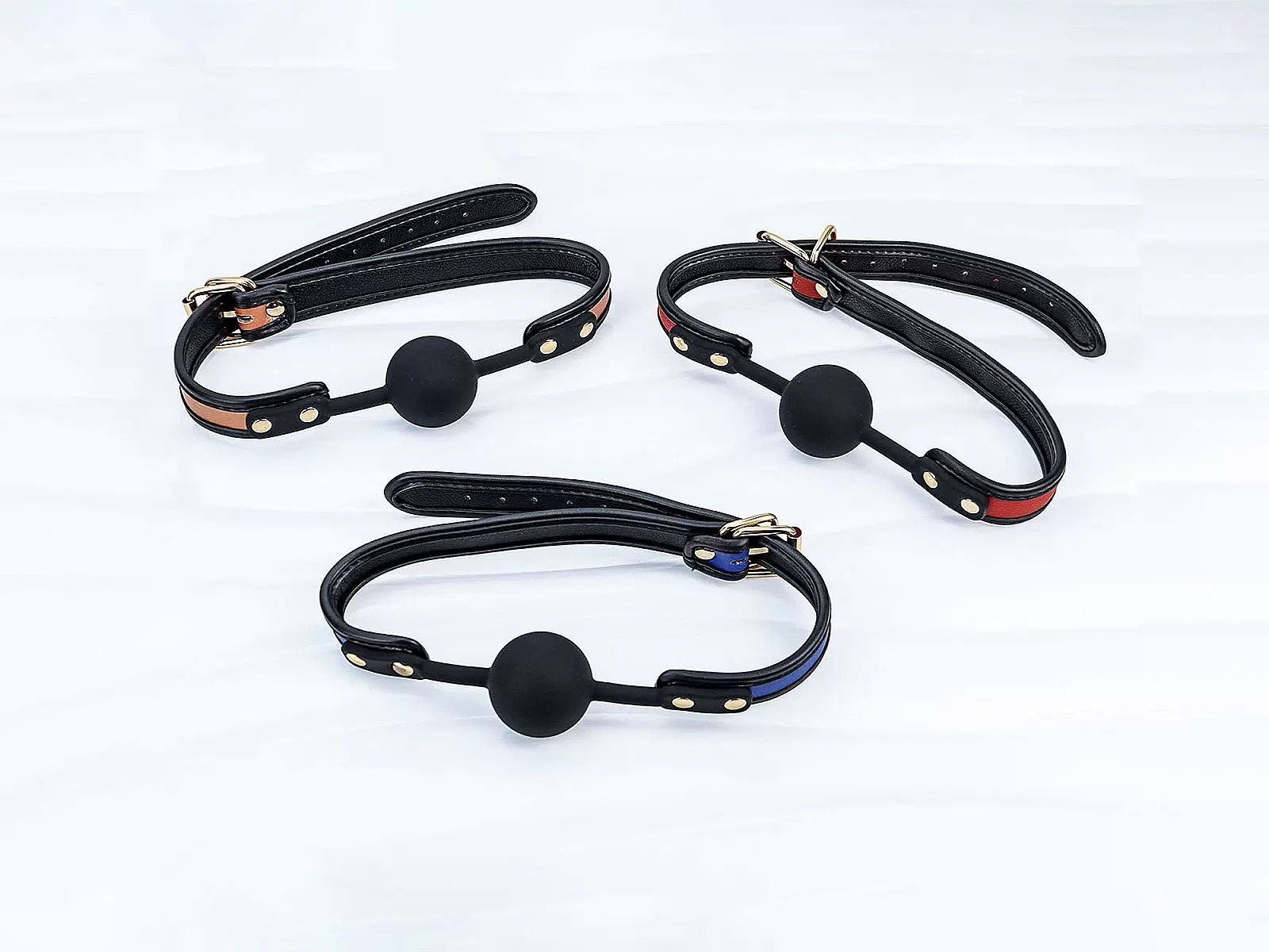 Khóa miệng BDSM Luxury Fetish 3 màu – silicon da cao cấp
