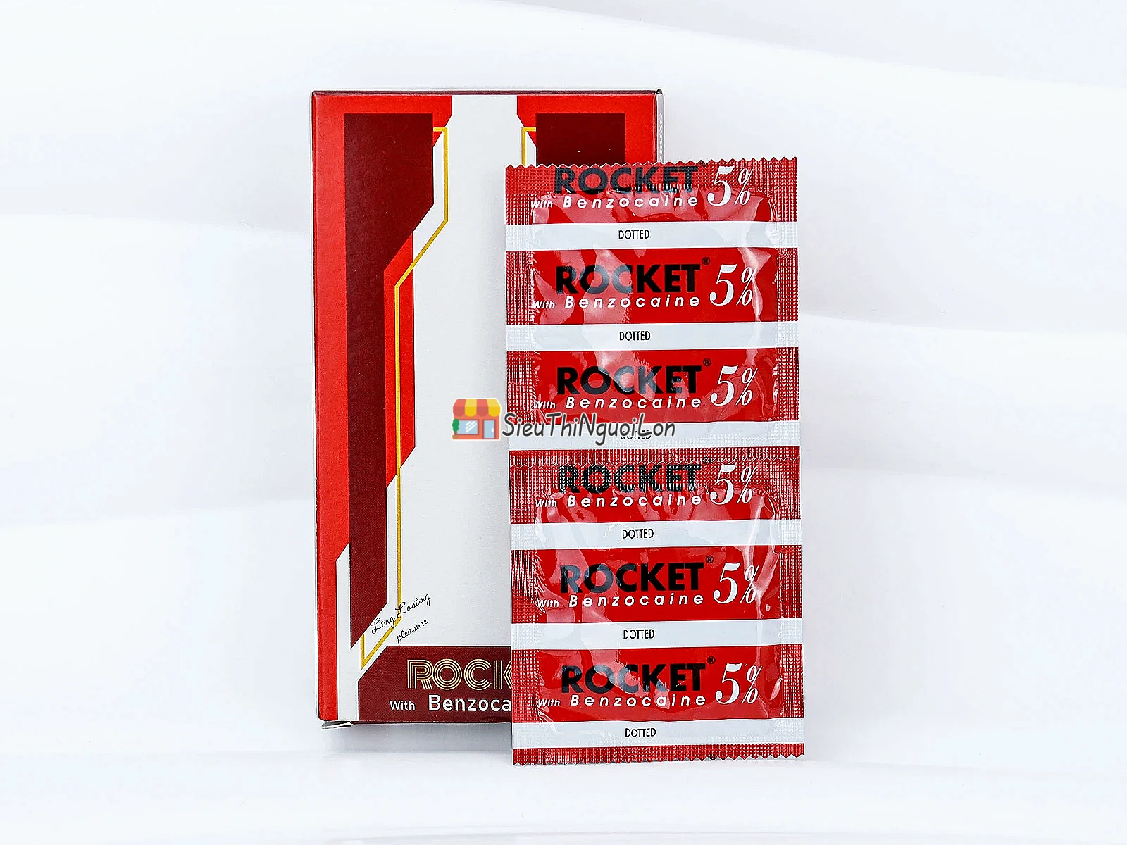 Bao cao su Rocket Benzocaine 5% – gai nổi, kéo dài lâu