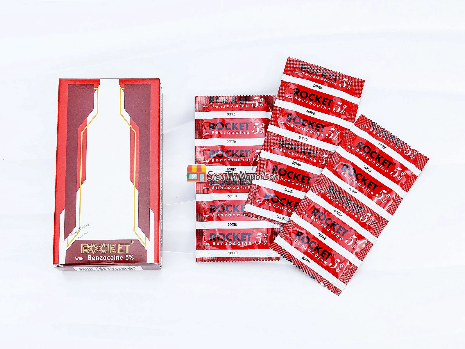 Bao cao su Rocket Benzocaine 5% – gai nổi, kéo dài lâu