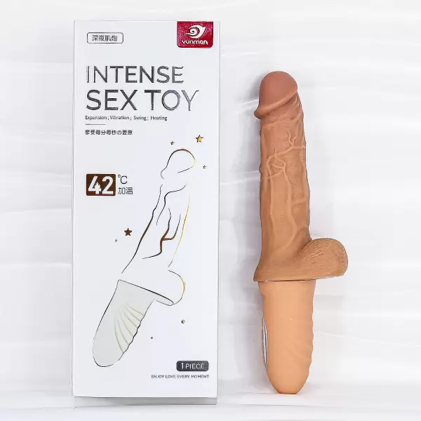 Dương vật giả Intense rung thụt, phát nhiệt 42 độ