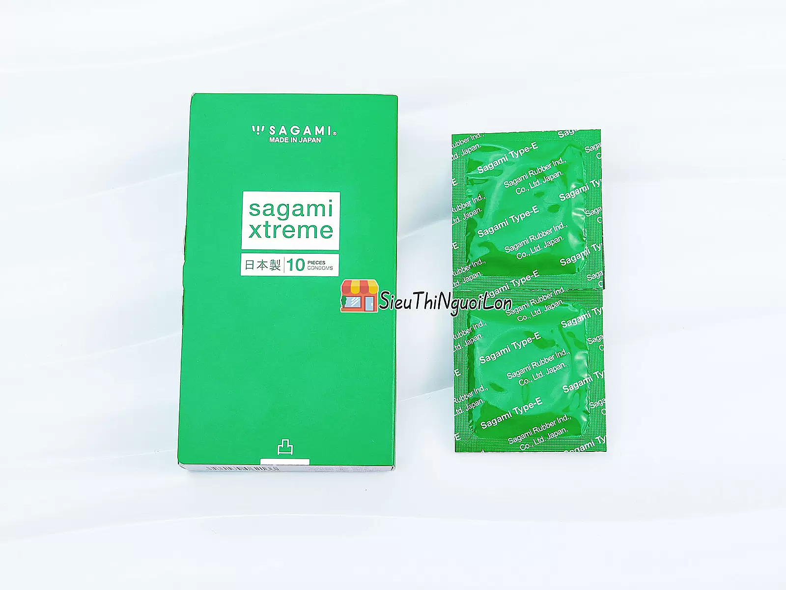Bao cao su có gai Nhật Bản Sagami Xtreme Green Siêu Mỏng 10 bao