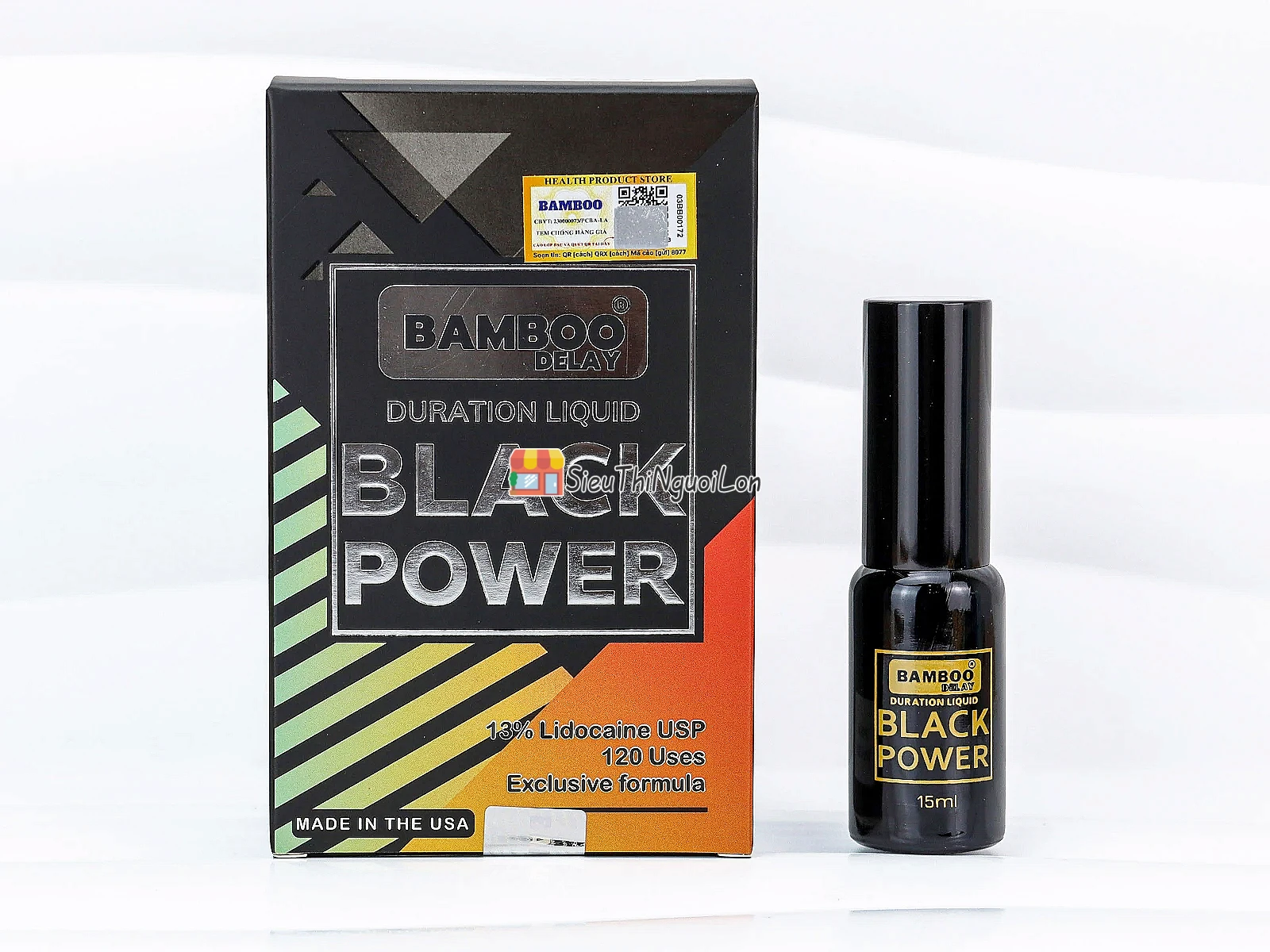 Xịt kéo dài Bamboo Black Power 15ml – 13% Lidocaine USP