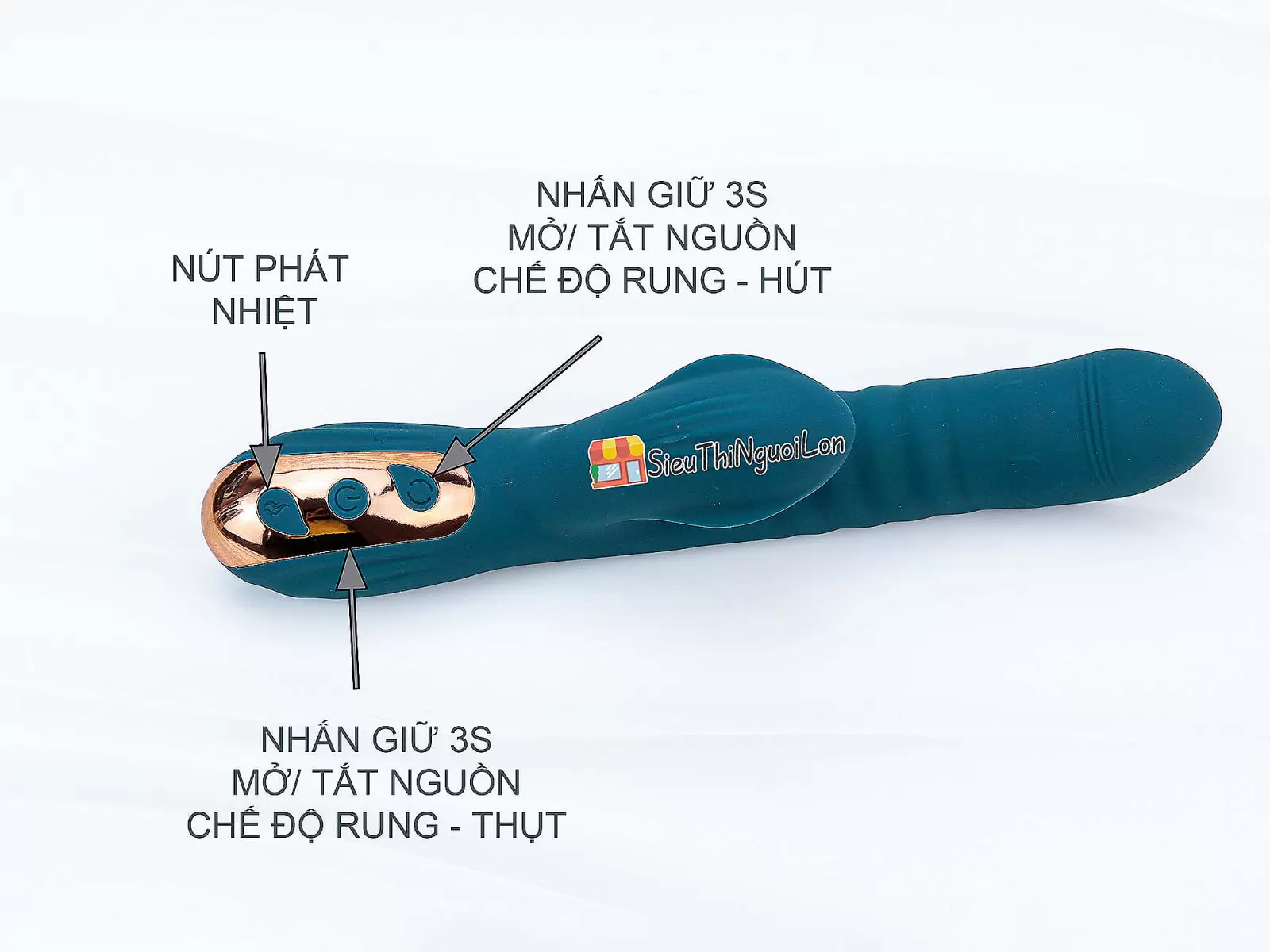 Dương vật giả đa năng Suck rung thụt ấm nóng bú mút 36 chế độ