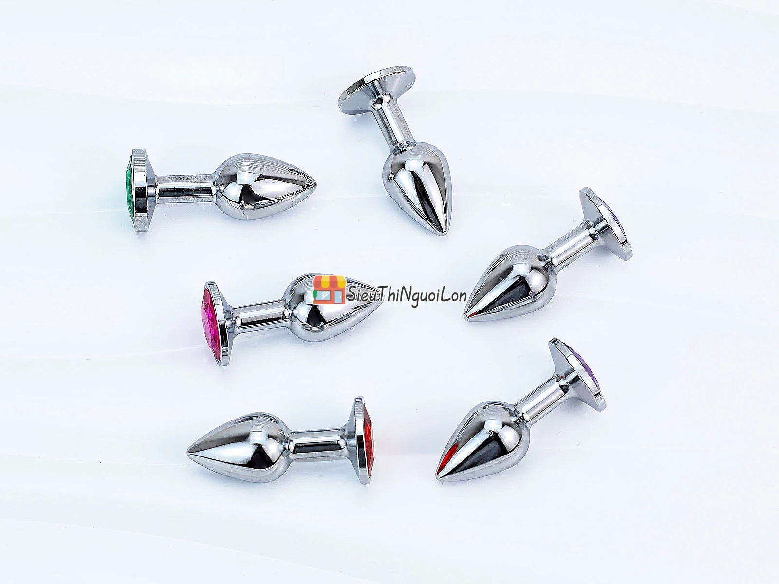 Kích hậu inox size 2.55cm – đế pha lê nhiều màu