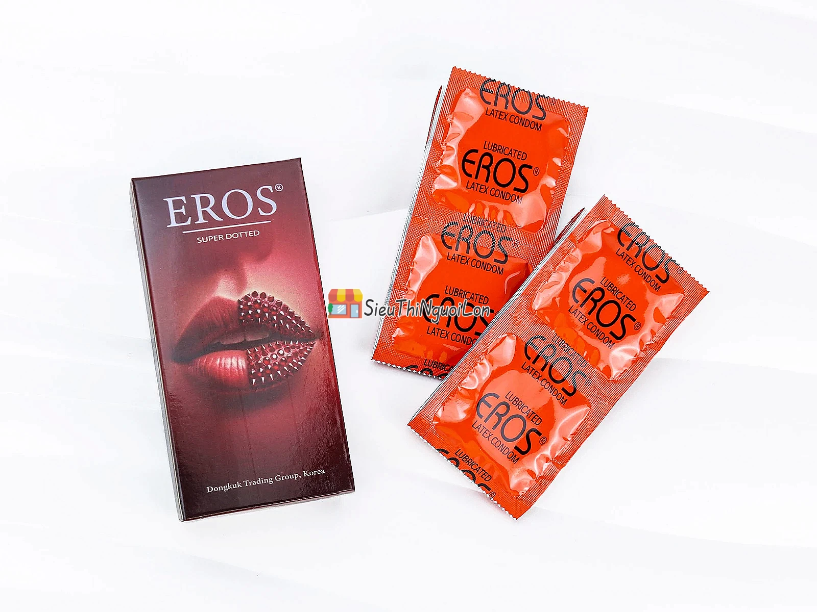 Bao cao su EROS Super Dotted tăng kích thích với kiểu dáng gai nổi độc đáo