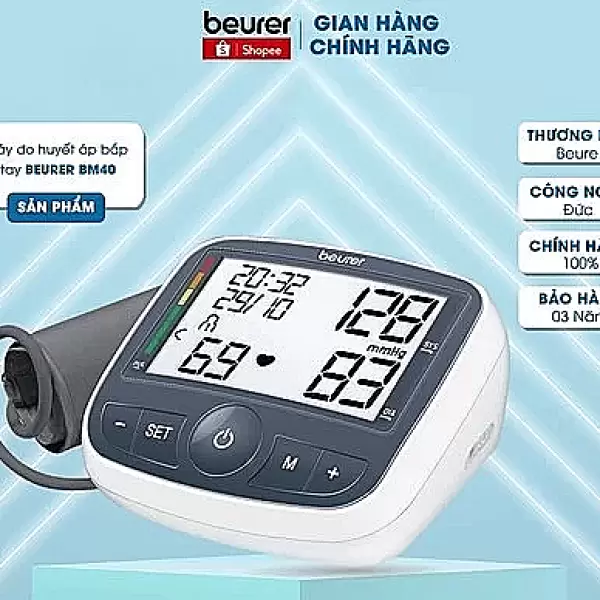Máy đo huyết áp bắp tay Beurer BM40 – màn hình lớn