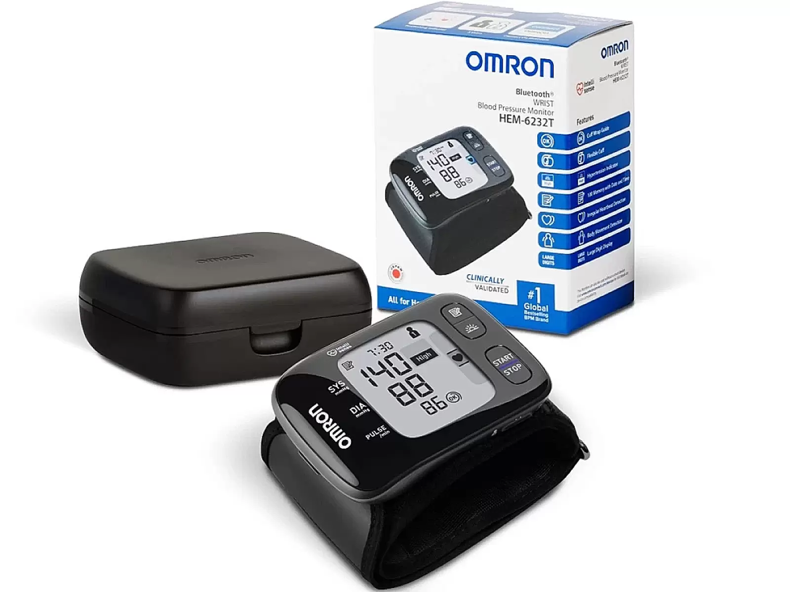 Máy đo huyết áp cổ tay Omron HEM-6232T – Bluetooth
