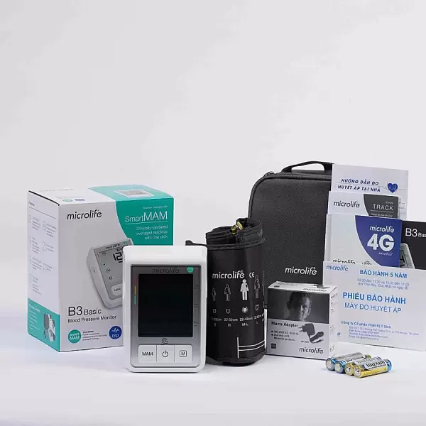 Máy đo huyết áp bắp tay Microlife B3 Basic – tự động