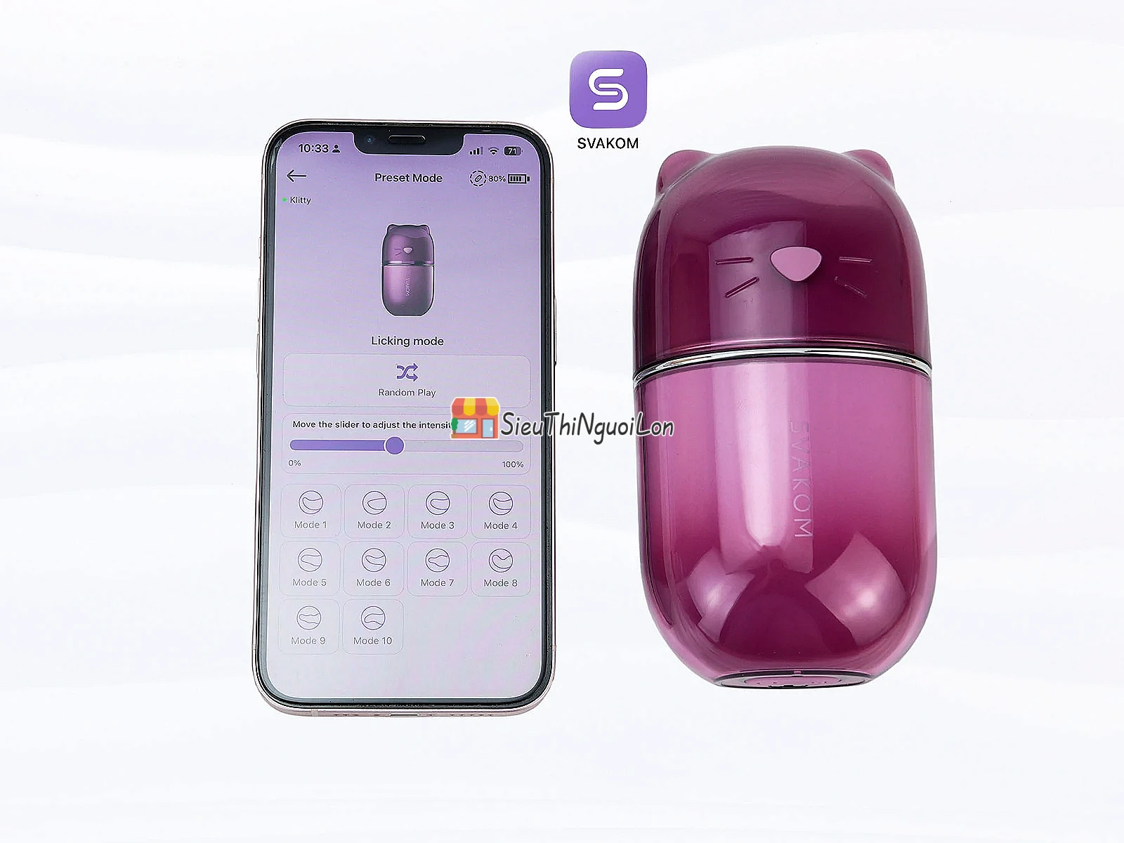 Máy liếm hút SVAKOM Klitty – dáng mèo, điều khiển qua App
