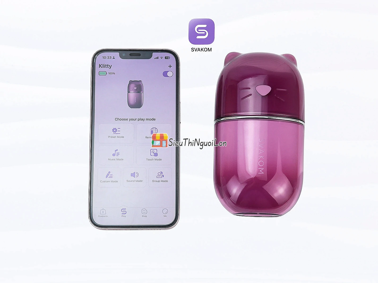 Máy liếm hút SVAKOM Klitty – dáng mèo, điều khiển qua App