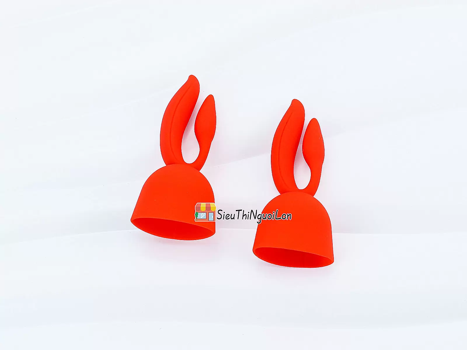 Đầu phụ máy massage 2 nhánh tai thỏ màu đỏ